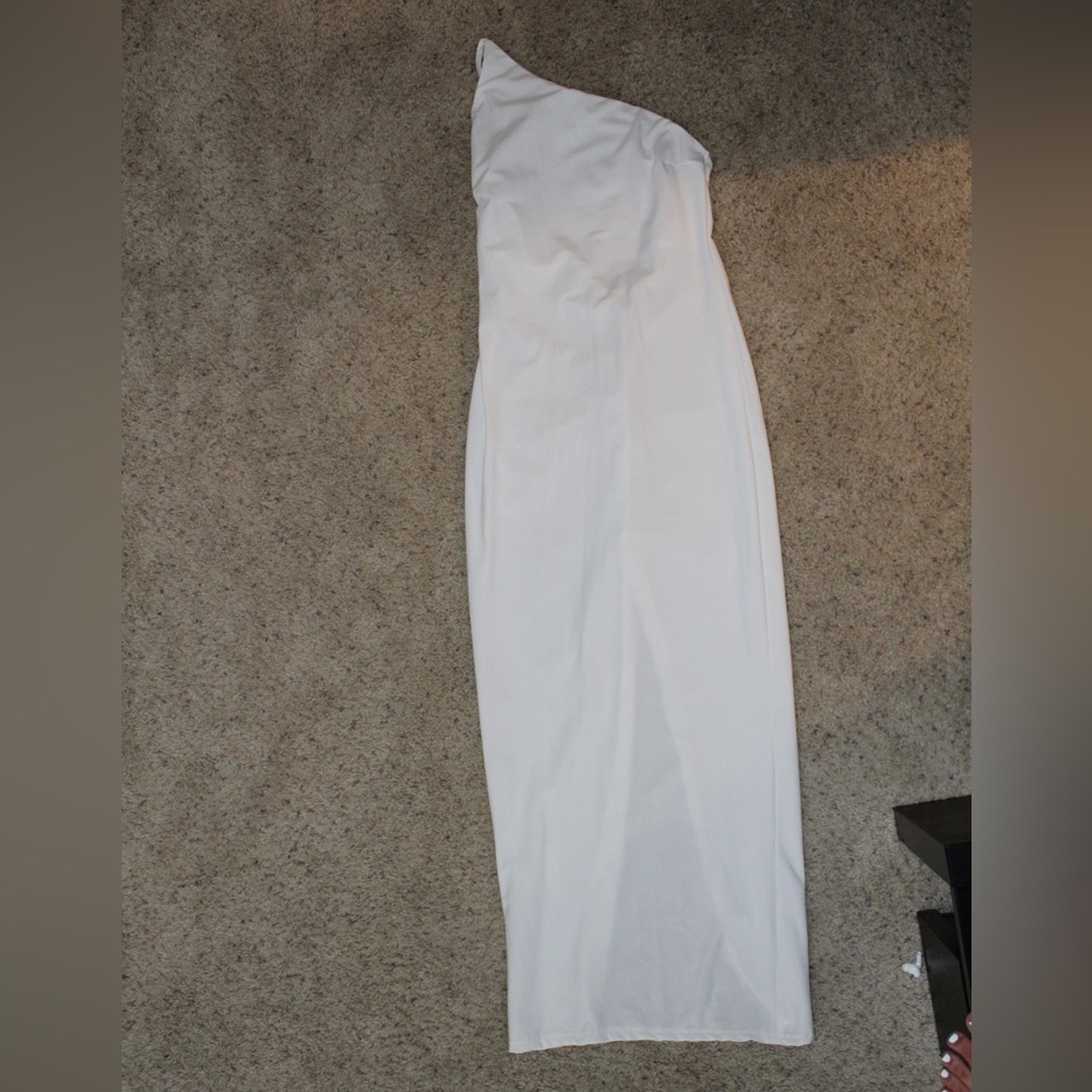 One Shoulder White Dress